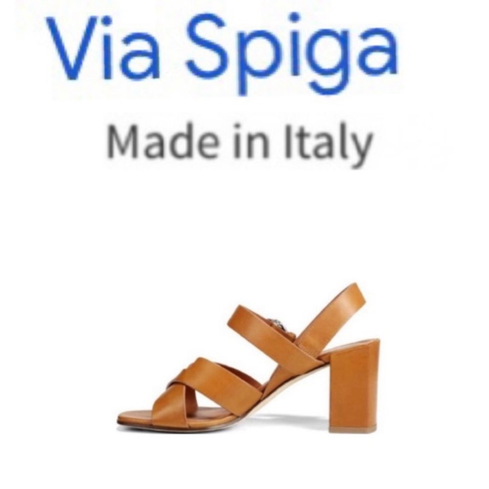 Via Spiga Opal- Leather Block Sandal (8.5) Temp lower price. Few hours only.